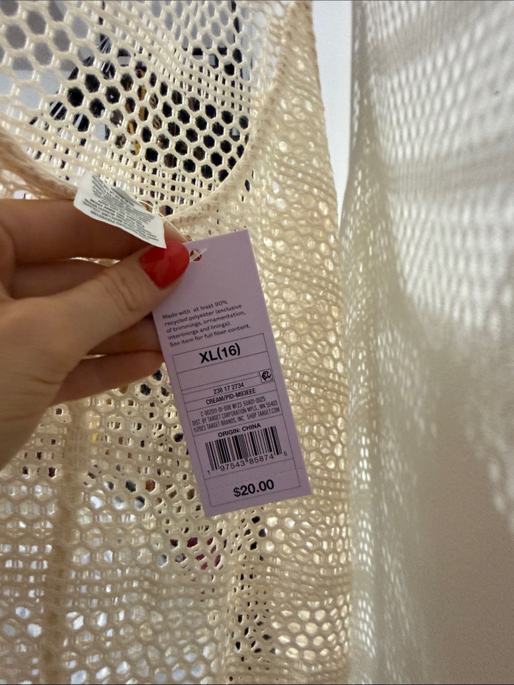 Wild fable cream crochet swim cover-up NWT XL - Picture 6 of 10